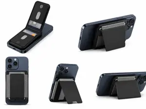 PU Leather Magnetic Phone Wallet Stand