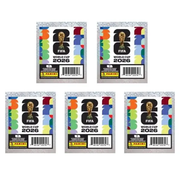 5 World Cup Sticker Packs - 2026 Panini FIFA World Cup Soccer 5 World Cup Sticker Packs - 2026 Panini FIFA World Cup Soccer