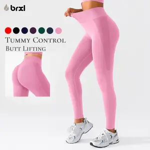 BRXL【Discount for live】2nd Gen Seamless Yoga Pants with Lycra Blend – Upgraded Peach Butt Lift 3-Layer Waistband Enhanced Quick-Dry Tummy Control All-Season Wear-brxl-1