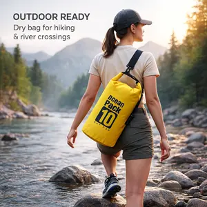 1 Piece 10L Waterproof Dry Bag Roll Top Lightweight, Rafting Grade Sealed Storage for Clothes Phone, Unisex Beach Camping Kayaking Water Park