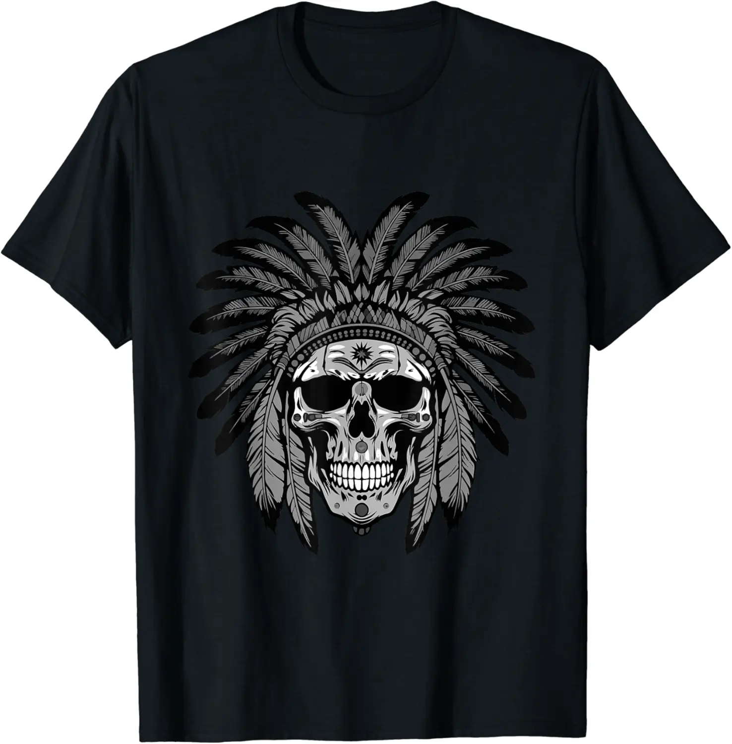 Apache Indian Chief Skull Head T-Shirt - Joelalbe Shop 72B0CGBQTC89