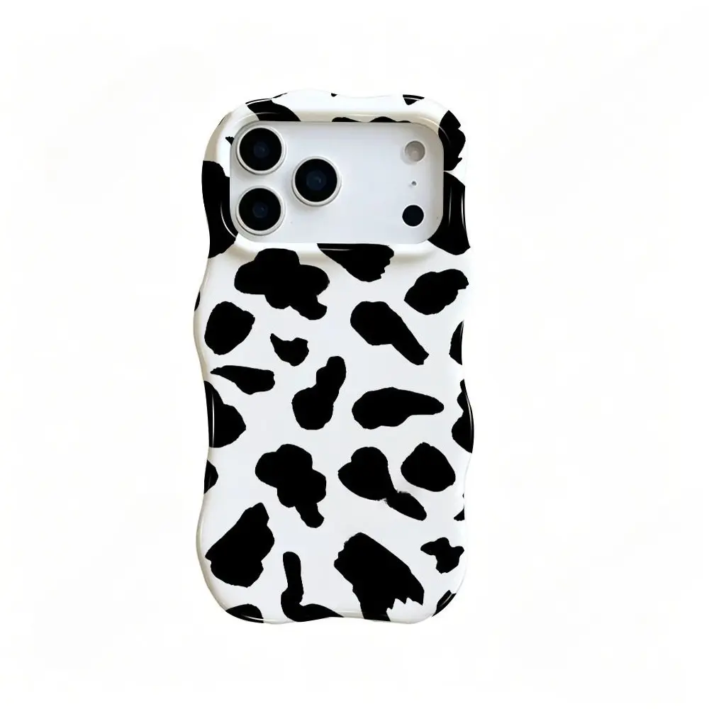 TPU Black and White Cow Pattern Print Sublimation Phone Case - Shockproof, Anti-Scratch, Slim Fit, Minimalist, Luxury, Premium, Sleek, Elegant - Compatible with iPhone 11,12,13,14,15,16,17 Pro/Pro Max/Air