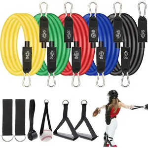 Baseball Resistance Trainer  Exercise Bands,  Aid for Baseball Softball Pitchers, Base Ball Stretching Bands with Interchangeable Grips to Build Arm Strength