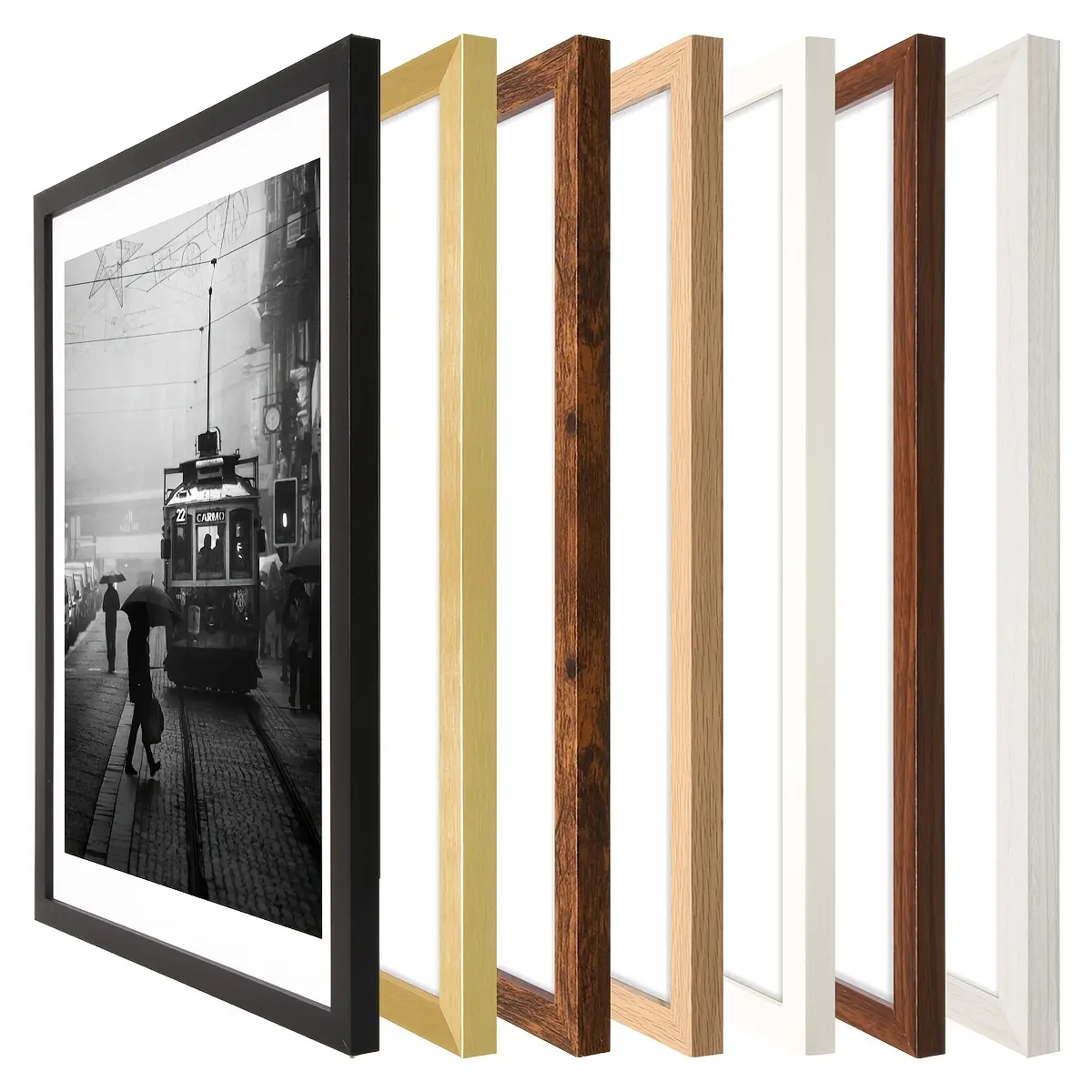 3pcs Classic Style 12x16in Vertical Oblong Poster Frames, Manufactured Wood Wall Decor for Bedroom and Office, Horizontal & Vertical Hanging, No Electricity Needed, Cute Room Decor, Multi-color, Photo Frames, Without Photo Paper