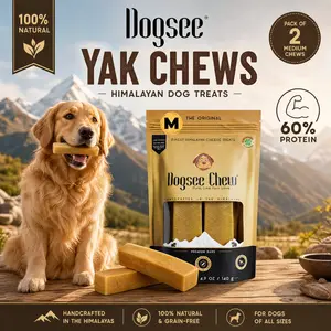 Dogsee Original Himalayan Yak Cheese Dog Chews (Medium - 2 Bars) | Yak Chews for Small Dogs | Rawhide Free | Easily Digestible Dog Treats