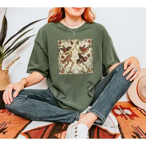 Comfort colors Mosaic Fairy Shirt Fairycore Graphic T-shirt Whimsigoth Clothing Faerie Tee Goblincore Light Academia Cottagecore Clothes Fairy Grunge