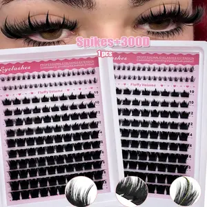 Spikes+300D+lower/200D/60D Eyelashes, Lash Clusters Long 6-18mm Lash Spikes, Lower Eyelashes D/DD, Volume Individual Lashes, Volume Focused Lashes, DIY Spiky Lash Extension, Thick Volumized False Eyelashes, Eyelash Extensions