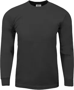 3 Pack Shaka Wear Men's Max Heavyweight Cotton Long Sleeve Crew Neck T-Shirt - Dark Gray - Small