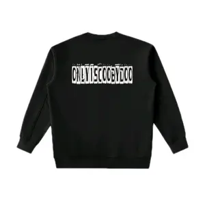 ONLY1SCOOBYDOO Black Crewneck Sweatshirt with Bold White Logo for Men Women Ear Plush Cow Print Beanie Silky Satin Wave Cap Durag