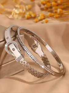 2pcs charming and fashionable stainless steel nostalgic bracelet, suitable for party and gathering scenes, an excellent gift to surprise friends