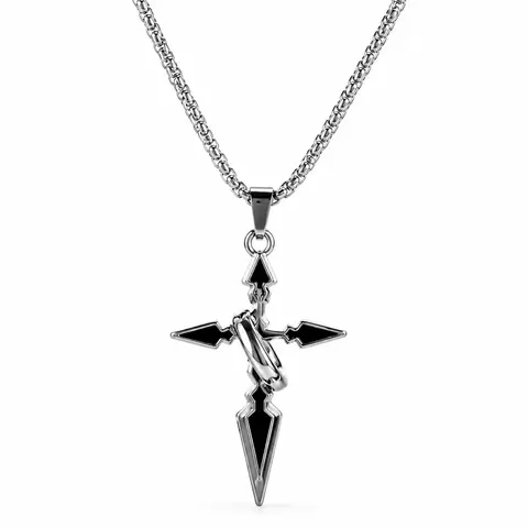 Unisex Valor Crucifix Necklace - Mirror-Polished Titanium Steel Bold Cross Design Pendant, Hypoallergenic Christian Chain, Street-to-Suit Faith + Strength Symbol, Light Durable Stainless Steel Jewelry Accessory (cross necklaces, men's jewelry)