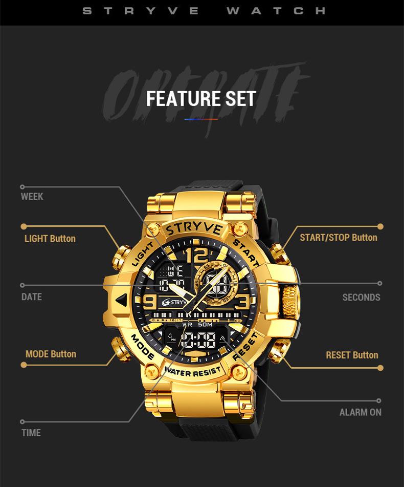 【Holiday Haul】Men's Colorful Punk Style Quartz Watch, Multi.Functional Waterproof Dual Display Wristwatch, TrendyFashion Sport Watch, Birthday Gift with Gift Boxfashionable wristwatch multifunctional men 【Holiday Haul】Men's Colorful Punk Style Quartz Watch, Multi.Functional Waterproof Dual Display Wristwatch, TrendyFashion Sport Watch, Birthday Gift with Gift Boxfashionable wristwatch multifunctional men