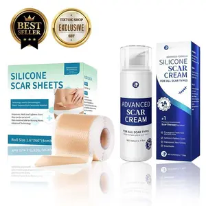 Rvlaim Scar Gel & Silicone Sheets Hydrating Scar Treatment 50ml Cream Patch Kit Healthcare