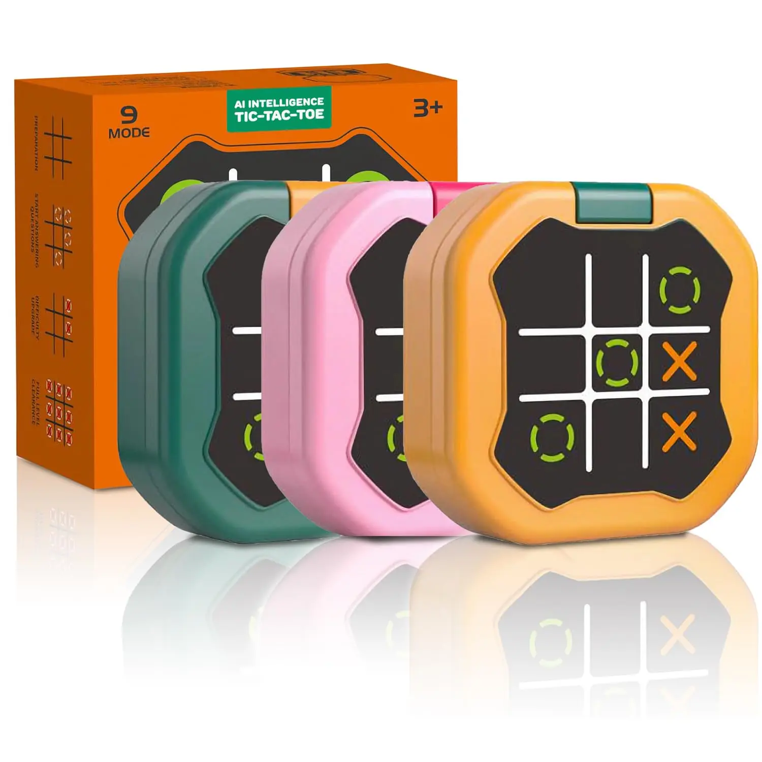 All-in-one electronic tic-tac-the-box game, handheld digital Tic-tac-the-box game bolt silence mode, portable educational toy gifts for children and adults