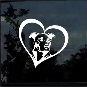 Pitbull Heart Car Window Decal Sticker