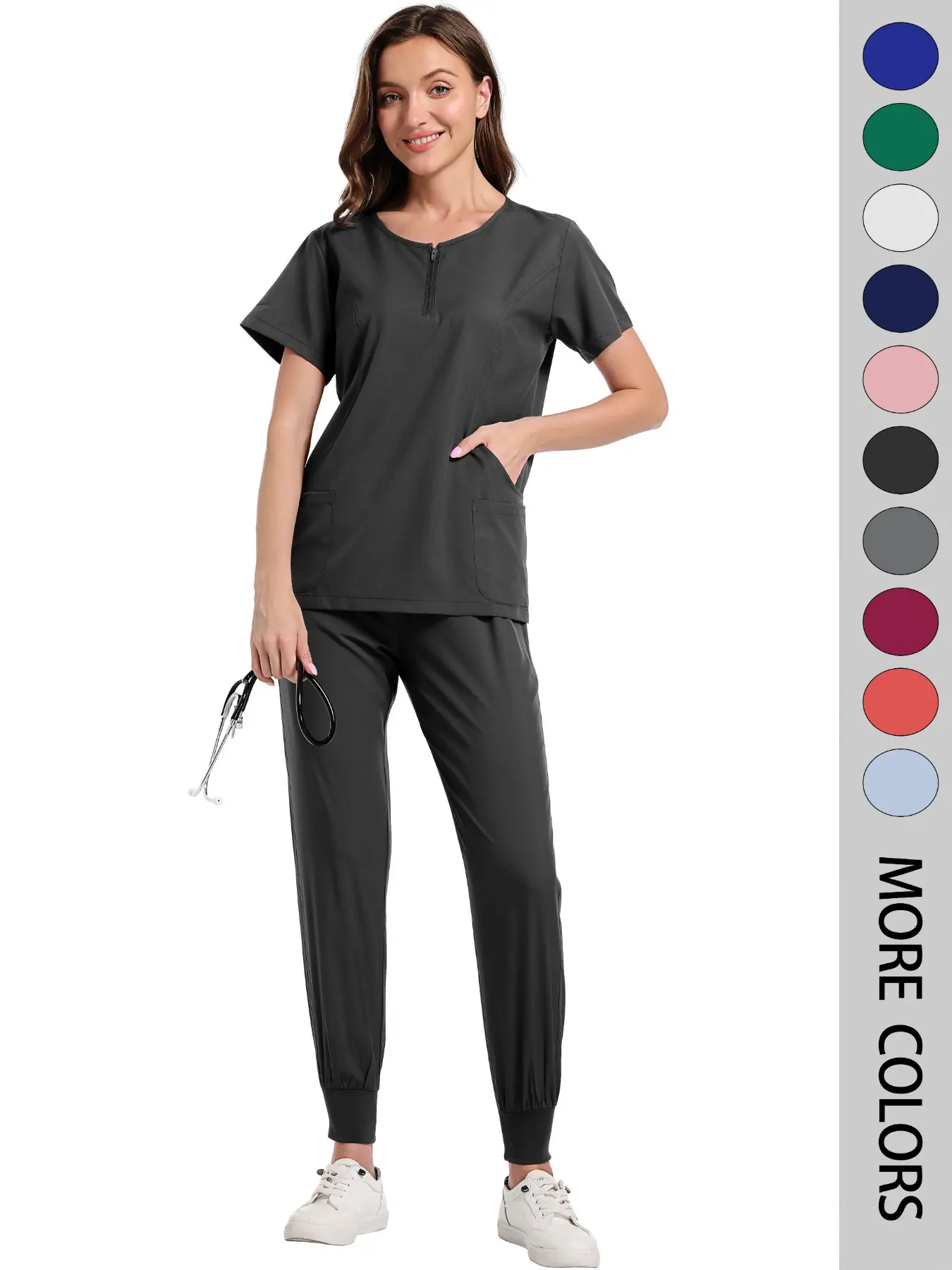 Unisex Quick-Dry Polyester Short-Sleeve Surgical Scrubs, Vet Clinic Nurse Uniform, Dental Care Workwear, Comfortable Durable Design, Medical Professionals