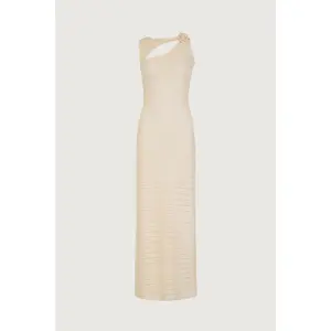 Rosette Sleeveless Crochet Dress (Cream)