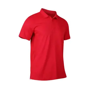 Mens Polo Shirts Short Sleeve Dri Fit Performance Polo T Shirts Collared Tactical Shirt Athletic UPF 50+ Golf Shirts (RD L)