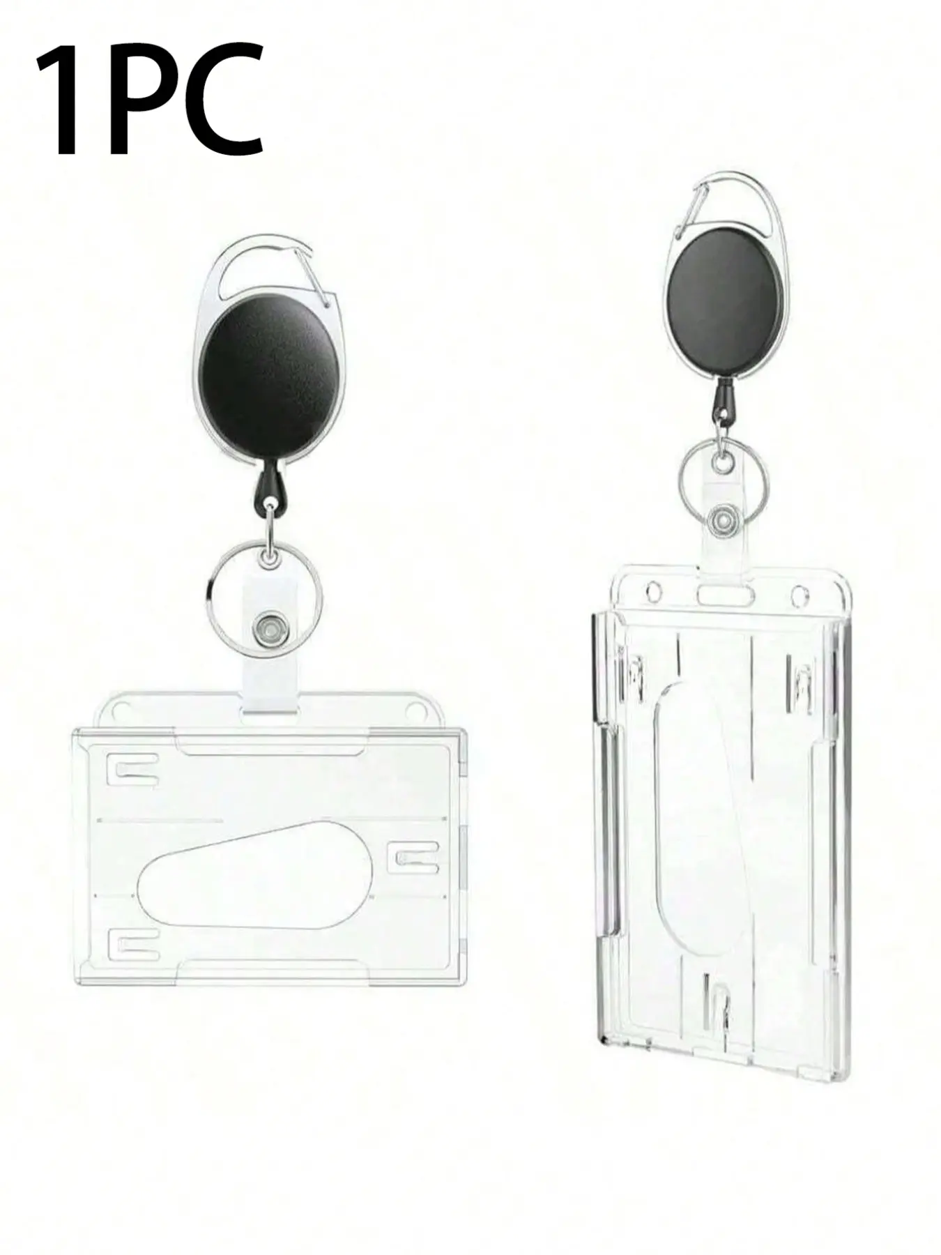 Hard PC Plastic Transparent ID Holder, Clear ID Badge Holder, Waterproof Durable with Retractable Clip, Ideal for Medical Cards, Social Security Cards, Daily Use, Id Badge Holders Retractable
