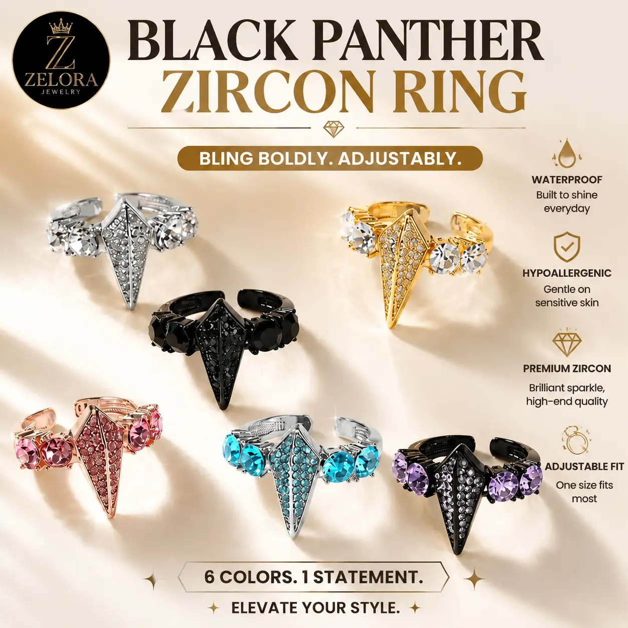 Black Panther Ring, Vintage Inspired Animal Design Jewelry Ring for Men Women, Fashion Statement Accessory, Unique Style Piece for Everyday Wear, Party Outfit and Gift Choice