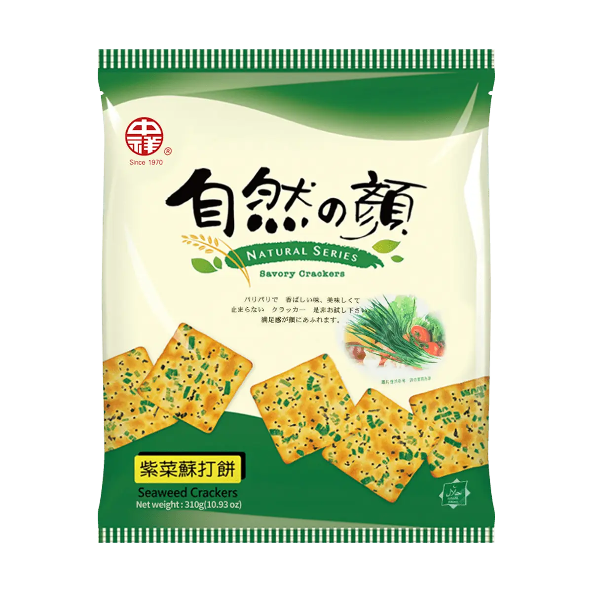 ZHONGXIANG Taiwanese Nori Seaweed Soda Crackers - 280g Bulk Pack, Crispy & Savory Snack for Tea Time & Parties