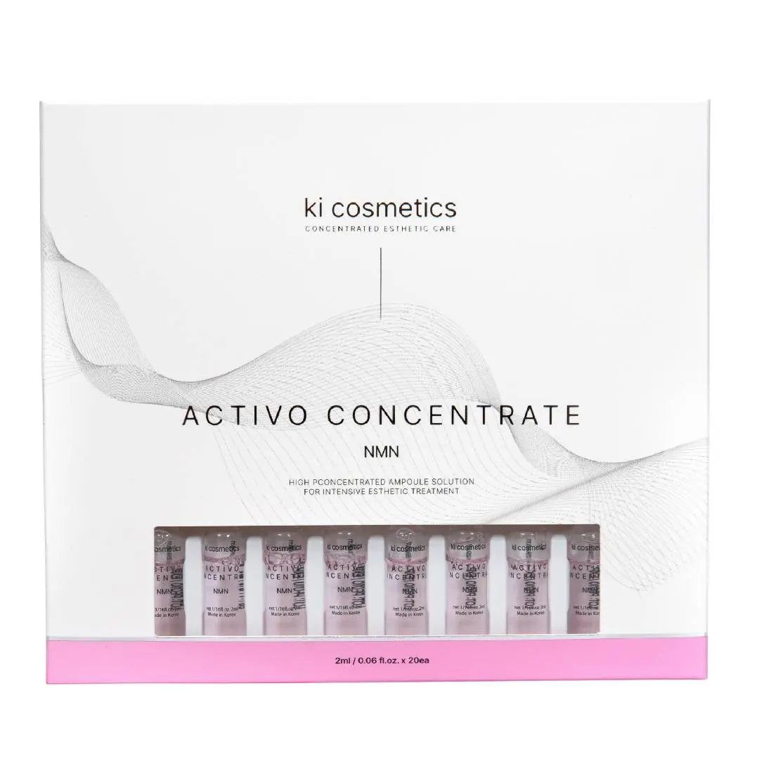 KI Cosmetics Activo Concentrate NMN Ampoule Set with NMN, Niacinamide & Ceramide for Firmer, Brighter, Hydrated and Radiant-Looking Skin, Korean Skincare, 2ml x 20 Ampoules