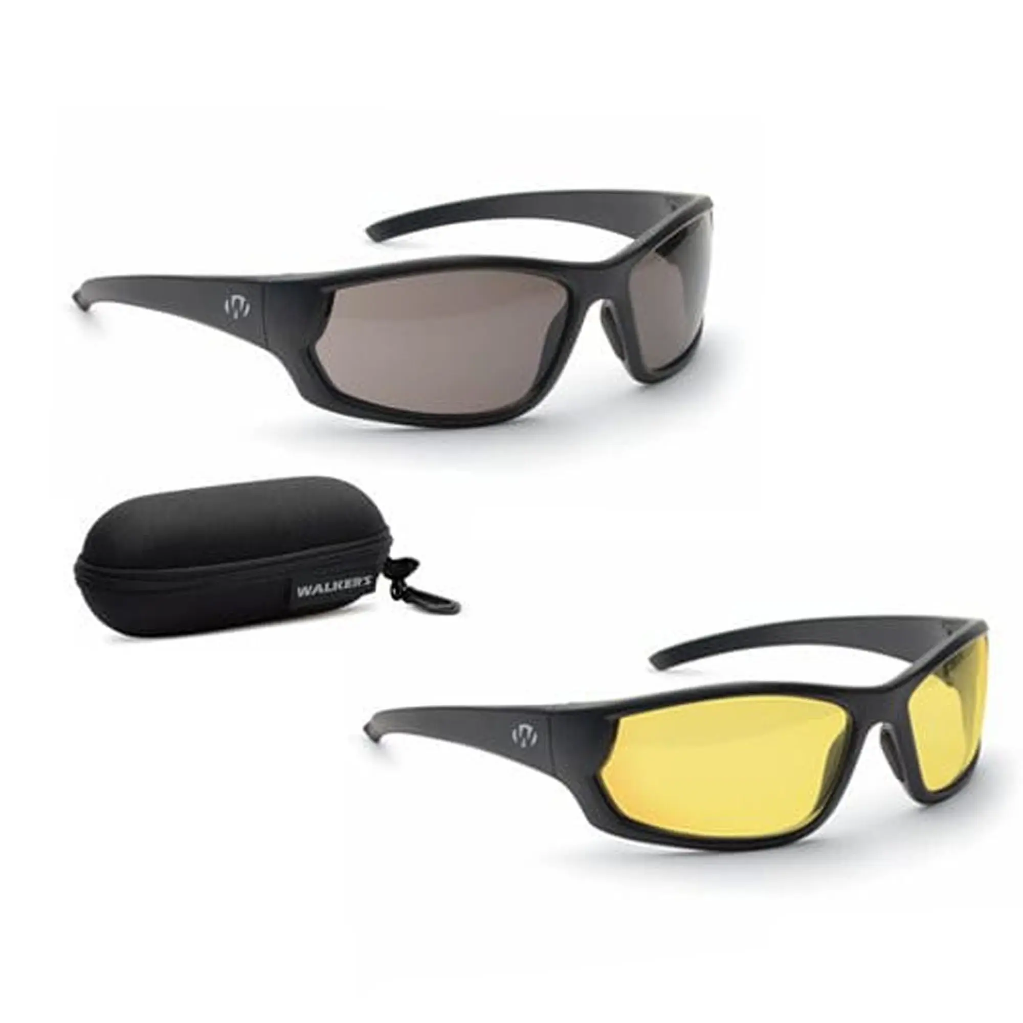 Walker's Carbine Full Frame Shooting Glasses with Rubber-EVA Case, Amber Lenses for Hunting & Outdoor Sports, Adult