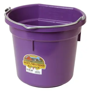 Plastic Flatback Bucket 20qt Purple