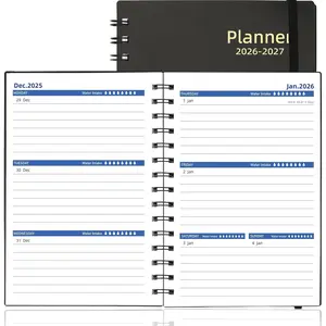 Daily Planner 2026-2027, 2026 Planner Weekly and Monthly, Jan 2026-Jun 2027, 18 Month Agenda Planner with Tabs Sticker, A5 Size, Black