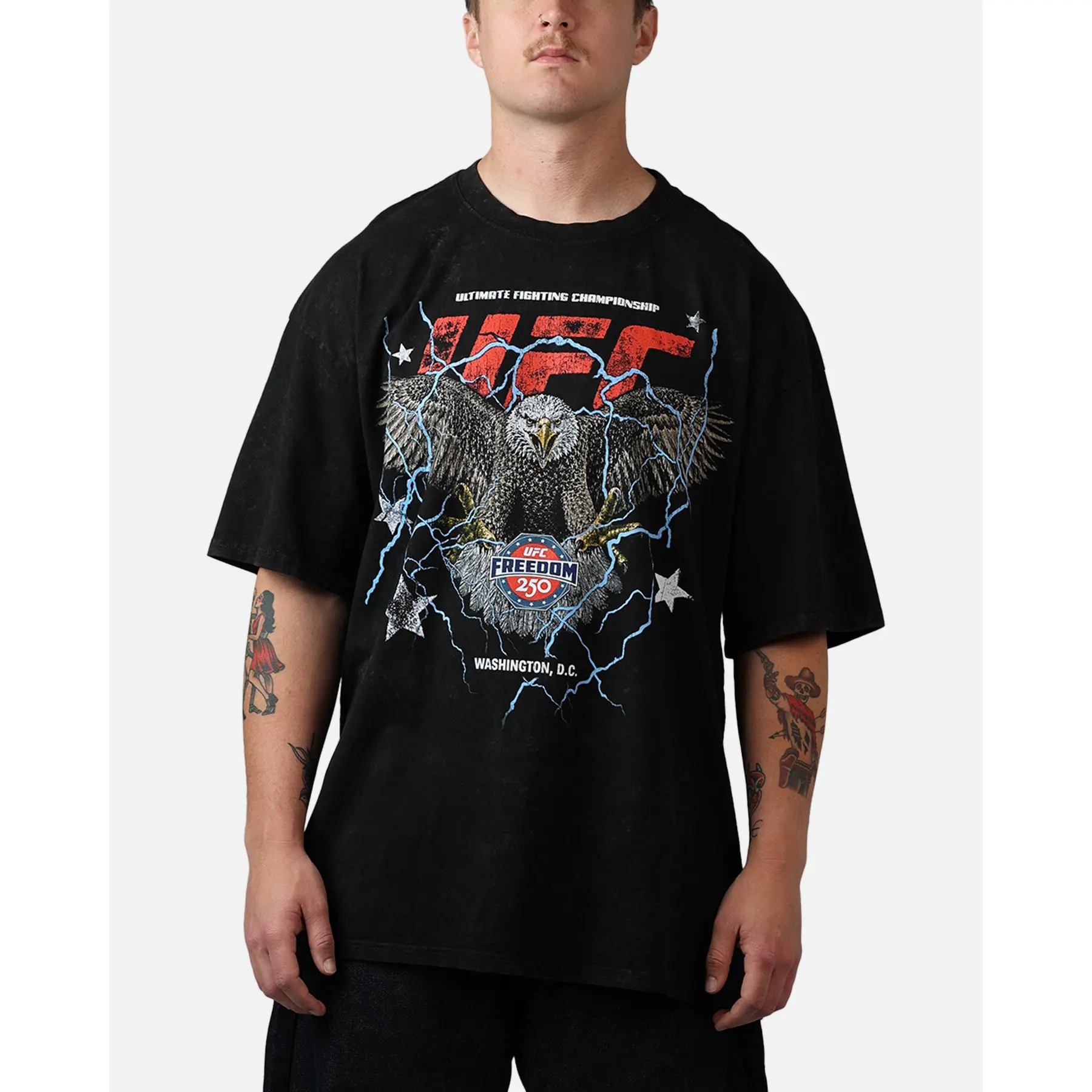 UFC By Culture Kings UFC 250 Freedom T-Shirt Black Acidwash