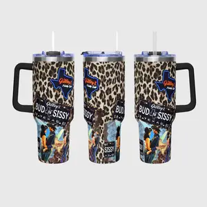 Urban Cowboy 40oz Tumbler, Bud and Sissy Gilley's Bar, Western Movie Merch, Insulated Travel Coffee Mug with Straw and Lid