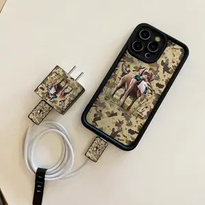 Dog Pattern Phone Case with Charger Head Cover & Cable Protector & Storage Rope, Anti-drop Cellphone Protective Case, Total Protective Shockproof Mobile Phone Cover for iPhone, Casing, Accessories