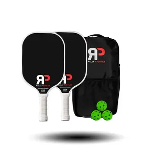 Classic Black Pickleball Set | Featuring a Multilayer Carbon Fiber Face | Lightweight Honeycomb Core | 2 Premium Paddles, 4 Balls, 1 Bag | Ideal for Beginners & Designed in California