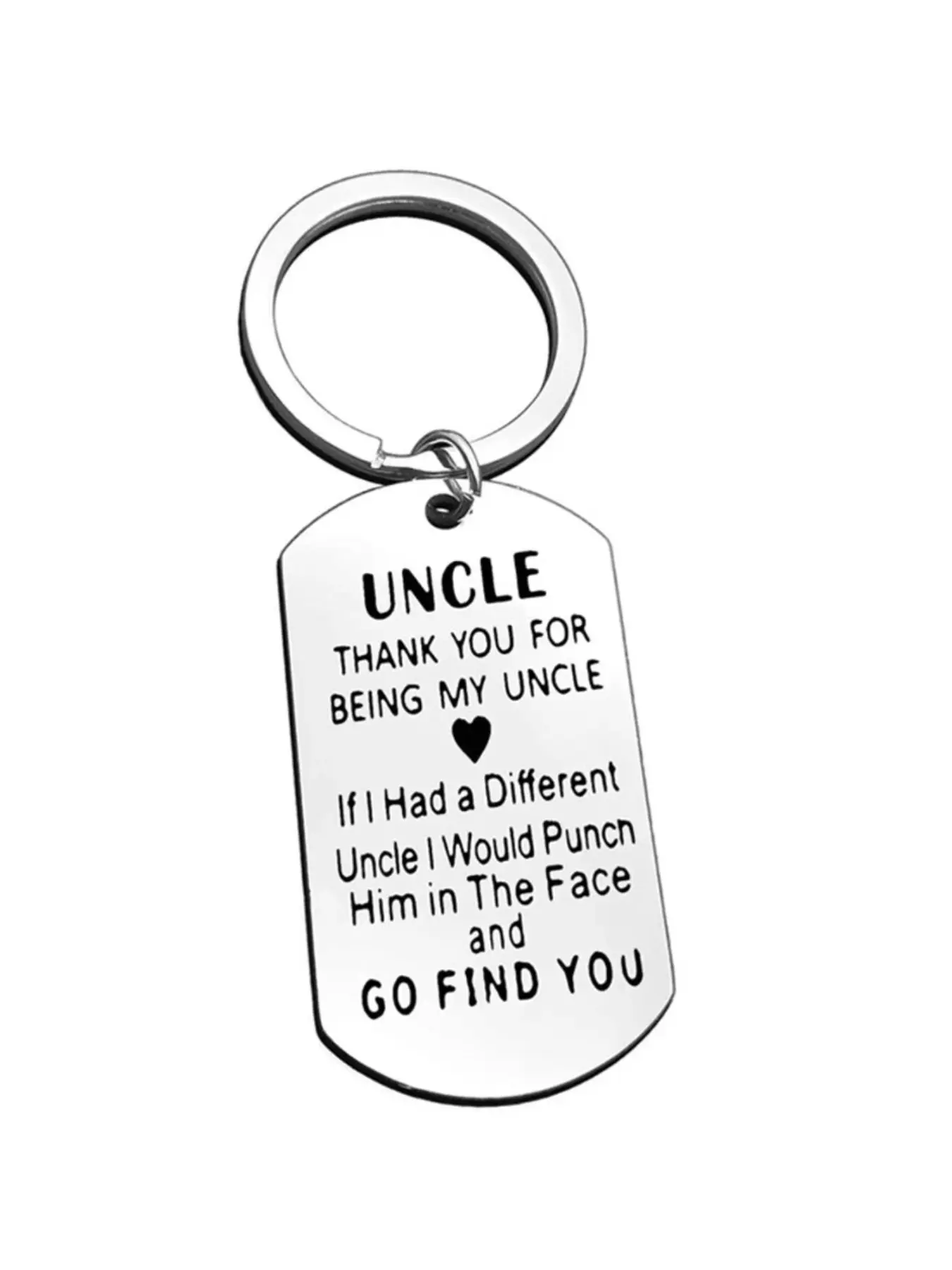 Uncle Keychain Keyrings Gifts Thank You for Being My Uncle Keychain Father's Day Birthday Christmas Gifts Uncle Gifts from Niece Nephew Stylish Stainless Steel Keychain