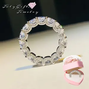 Cubic Zirconia Love Ring | 4mm Stackable Rings for Women |With Rose Box