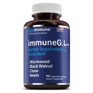 ImmuneG.I. Wormwood Black Walnut Clove Neem Fulvic Acid- Intestinal Cleanse Formula Doctor Formulated to Support Gut Health and Detox - No Stearates, No Dioxides – 90 Capsules