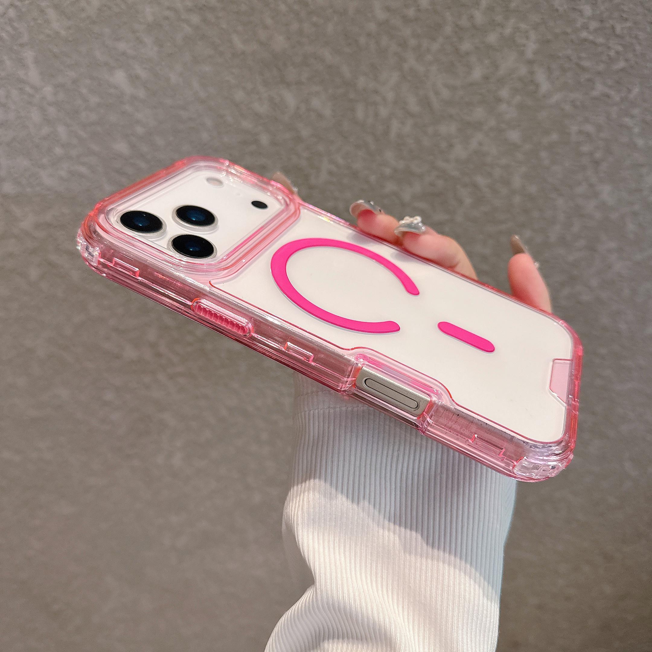 Suitable for MagSafe clear phone case compatible For iPhone 1716 151413Pro Max Plus caseThis two-in-one MagSafe phone case adopts drop-proof design to enhance device protection Very suitable for users who pursue high-quality