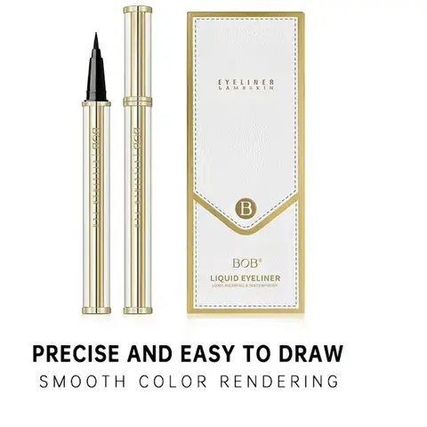 Women's Waterproof Lambskin Liquid Black Eyeliner Pen - Felt Single Thick Tip Cosmetic, Longwear Eye Liner, Smooth, Smudge-Resistant, Beginner-Friendly Adult Makeup Tool for Daily All-Day Eye Looks