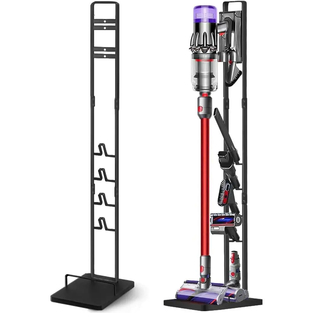 Haturi Vacuum Cleaner Stand for Dyson V15, V12, V11, V10, V8, V7, V6, Metal Storage Stand for Cordless Vacuum Cleaners and Accessories, Compatible with DC30, DC31, DC34, DC35, DC58, DC59, DC62, DC74, Black