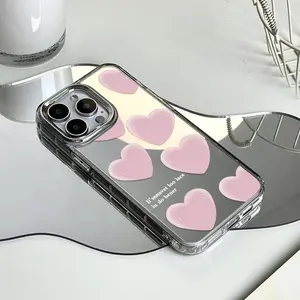 Lucky Smooth mirror phone case for iPhone iphone 16 15 14 13 12 11 pro max PLUS shell shockproof makeup mirror protective cover couple gift casing Protection Protector rhode phone case iphone 15 pro max case chrome hearts phone case Cellphone Smartphone
