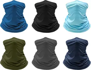 6 Pack Cooling  Gaiter  Cover Mask Summer Breathable Dust UV Bandana Scarf for Men Women Fishing Running Cycling