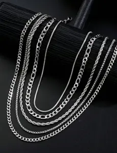 5pcs Twisted Chain Necklace Set for Women Layered Jewelry Daily Party Wear Gift