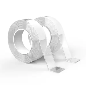 Double Sided Tape Heavy Duty(9.85FT), Nano Double Sided Adhesive Tape, Clear Mounting Tape Picture Hanging Adhesive Strips. Strong Adhesion Super Glue