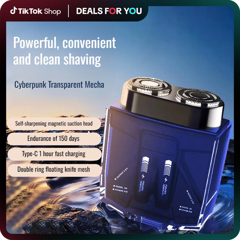 electric shaver Portable transparent razor double engine mecha small ...