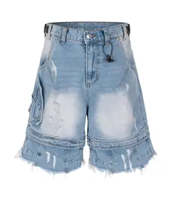 AZUL DISTRESSED CARGO SHORTS