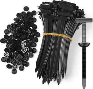 100 Pcs Nylon Universal Cable Tie Buckle - New T Multifunctional Nylon Zip Ties With Pin & Button Design Plastic Cable Fixion Tools Fasteners UV Resistant Zipties for Cars Daily Repair Bumper Clips
