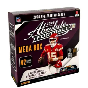 Panini Absolute NFL Mega Box 2025 Trading Cards 42 Cards Per Box Find 1 Autograph or Memorabilia Card on Average