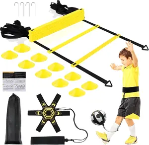 Agility Ladder Speed Training Equipment Set, Soccer Cones, Jump Rope, Running Parachute| Basketball Football Soccer Training Equipment for Kids Youth Adults, ‎Agility Ladder, Agility Exercises, Soccer and Ground Footwork Workouts