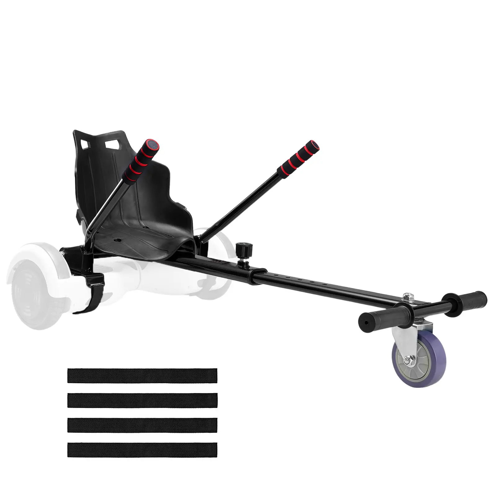 Hoverboard Seat Attachment(Not included hoverboards), Compatible with All 6.5" 8" 8.5" 10" Hoverboards, Grips Control, Adjustable Frame Length and 220 LBS Load Capacity