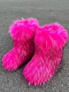 Women's 2024 Street Fluffy Fur Snow Boots, Soft Warm Mid-calf Boots for Autumn & Winter, Platform Slip-on Winter Shoes Back To School Gifts, Boots for Women, Fall Outfits, Fall Freshness, Fall Footwear, Walking Shoes
